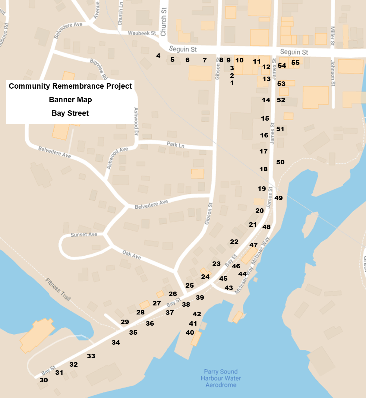 2020 Veteran's Banner Map (Bay Street)